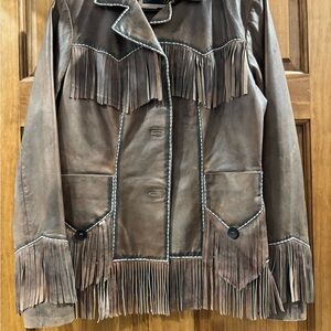 Scully Brown Leather Fringe Jacket